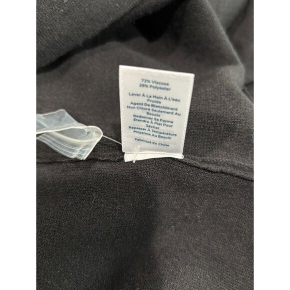 RSVP By Talbots Black Dress Size L With Rhinestone Trim Neckline 3/4 Sleeves New - Picture 10 of 10